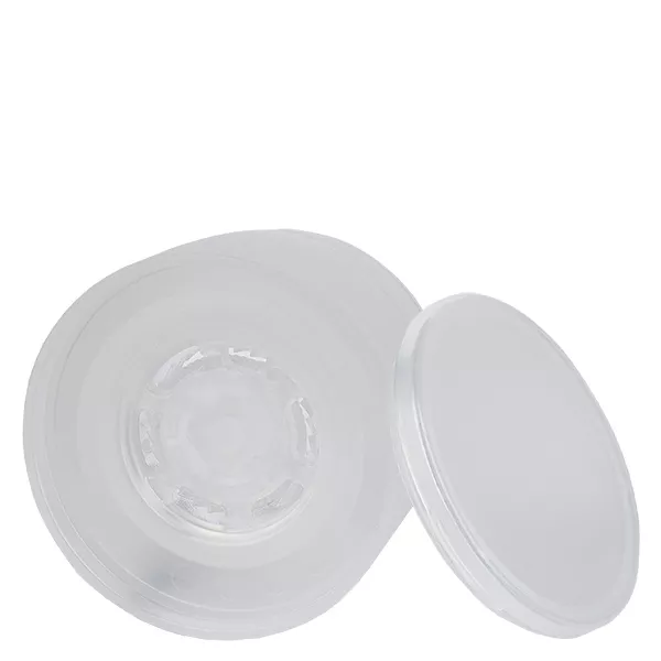 Zout/kruidenpot deksel met Vario molen wit - Acryl molen grof tot fijn, 6 gaten shaker ø8mm. 41mm schroefdraad. Drukdeksel.