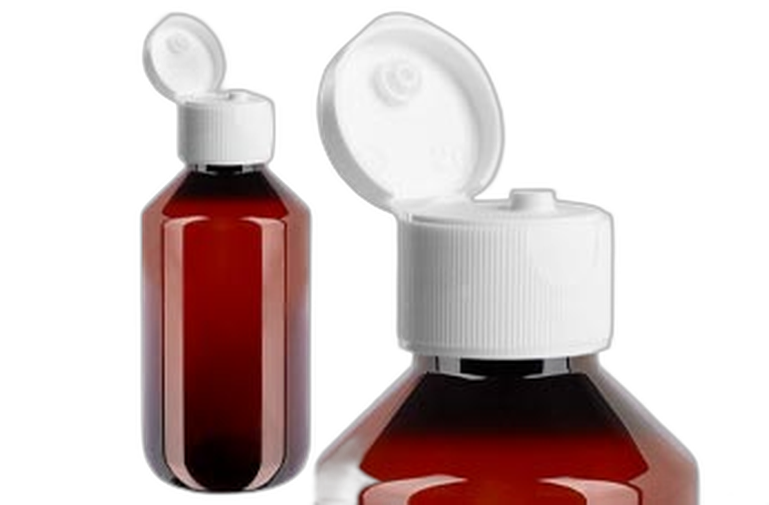 Bruine PET medicijnfles met flip-top dop