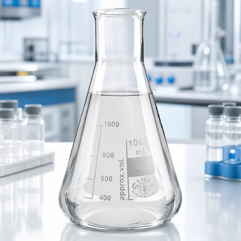 Erlenmeyer 200ml wijde hals borosilicaat met afgeronde rand Erlenmeyer 200ml transparant met wijde halsopening voor laboratoriumtoepassingen