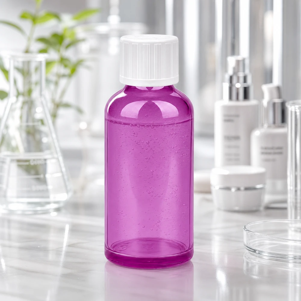 50ml fles 11mm schroefdop wit standaard kinderveilige PurpleLine UT18/50 Compacte vulfles 50ml paars voor doe-het-zelf cosmetica en zelfgemaakte tincturen