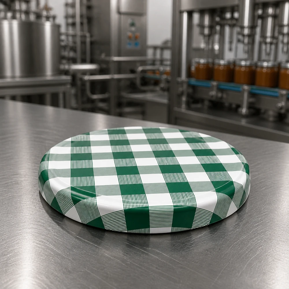 82mm BasicSeal deksel ruit groen/wit (TO82) UNiTWIST BasicSeal-deksel met ruitpatroon, 82 mm, TO82, groen-wit, geschikt voor levensmiddelen, voor glazen conservenpotten