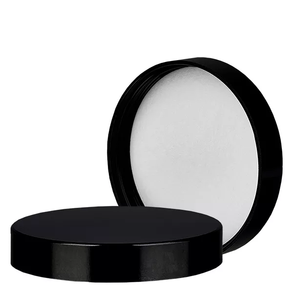 Deksel van zwart bakeliet voor 180 ml zalfpot 63mm/R3