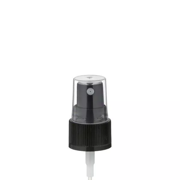 Pompverstuiver voor 10 ml aluminium fles zwart met beschermdop GCMI 20/410
