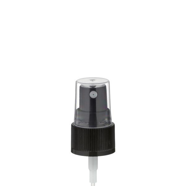Pompverstuiver voor 10 ml aluminium fles zwart met beschermdop GCMI 20/410 Pompverstuiver voor 10 ml aluminium fles zwart met beschermdop GCMI 20/410