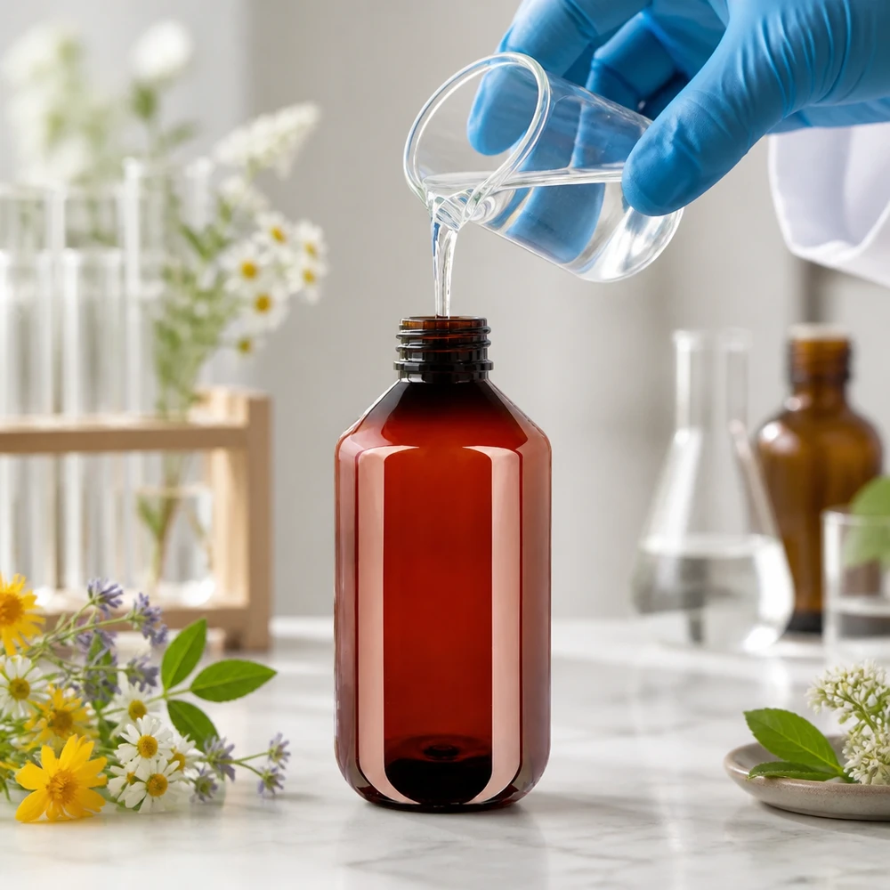 PET-fles 500ml met zwarte spuitdop OV Lichtschutzflasche PET 500ml mit OV Spritzverschluss für Tinkturen und Seren