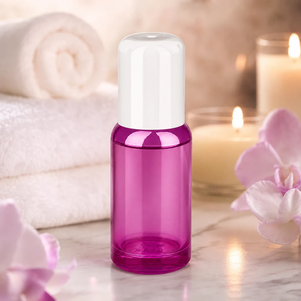 Paarse glazen rolfles 20ml met STD-draad perfect voor zelfgemaakte schoonheidsproducten