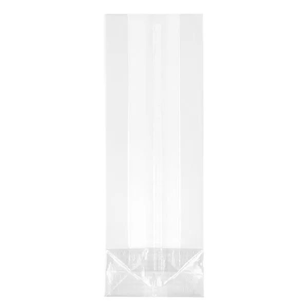 100 OPP blokbodemzakken met lasnaad, 55 + 35 x 180 100 OPP blokbodemzakken met lasnaad, 55 + 35 x 180
