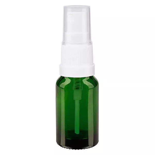 Groenen glazen flessen 10ml met wit pompverstuiver
