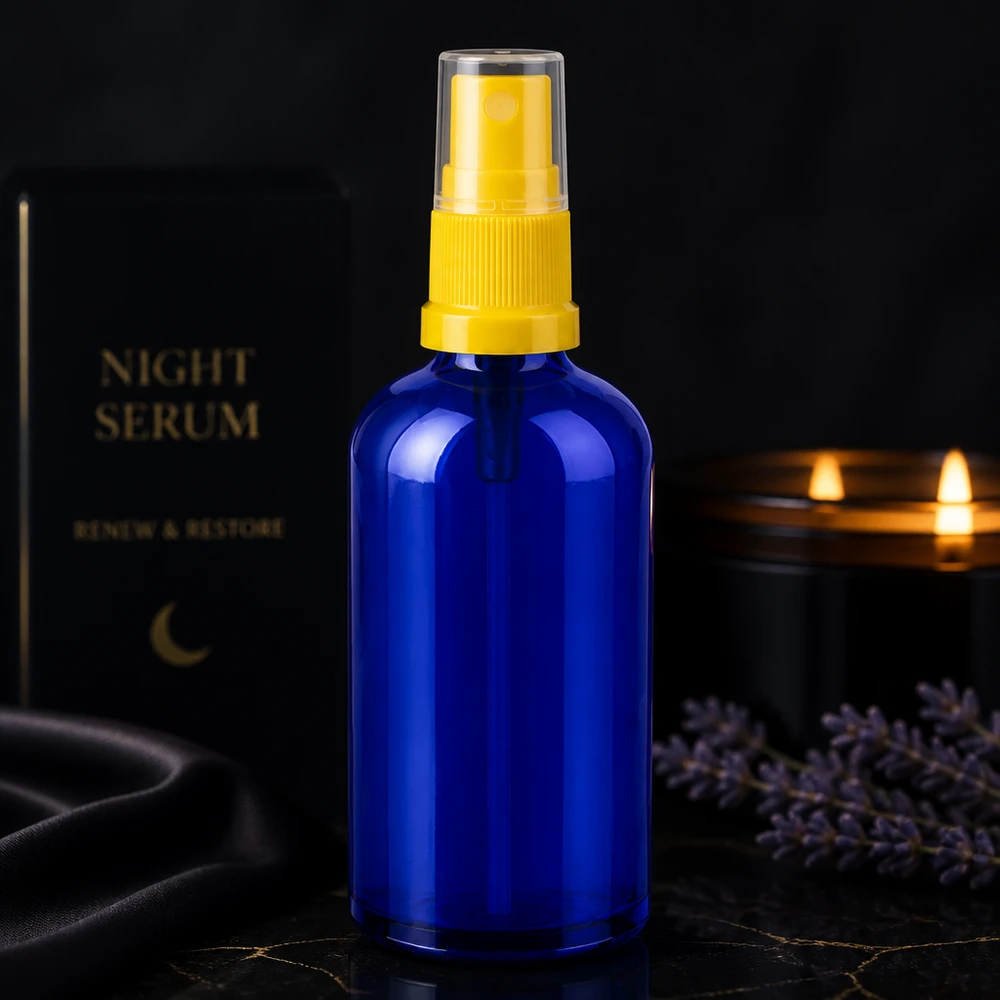 Robuuste glazen fles van 100 ml met sproeipomp voor nauwkeurige dosering van serums en essences