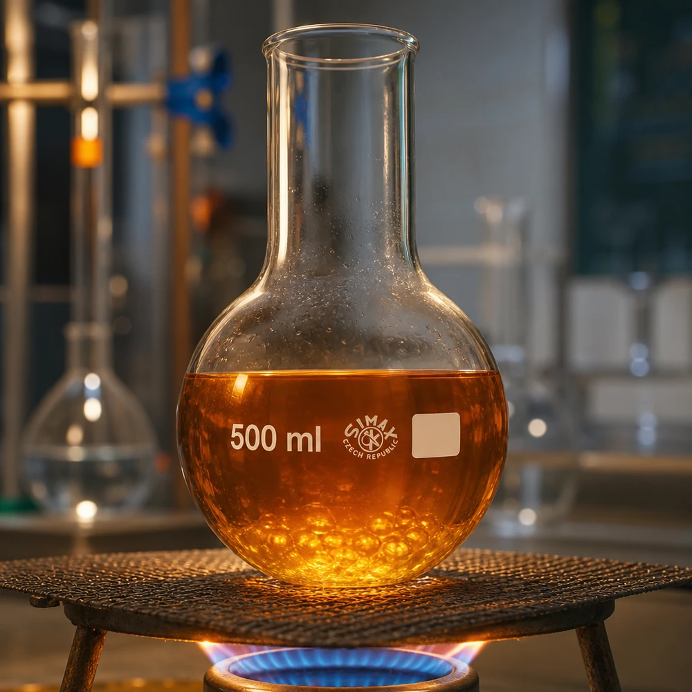 Rondbodemkolf 500 ml met wijde hals, ideaal voor organische chemie en onderzoekswerk