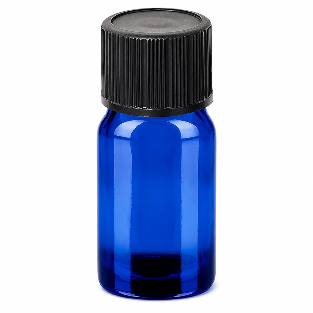 Hoogwaardige blauwe glazen fles 5ml met druppeldop voor professionele toepassingen