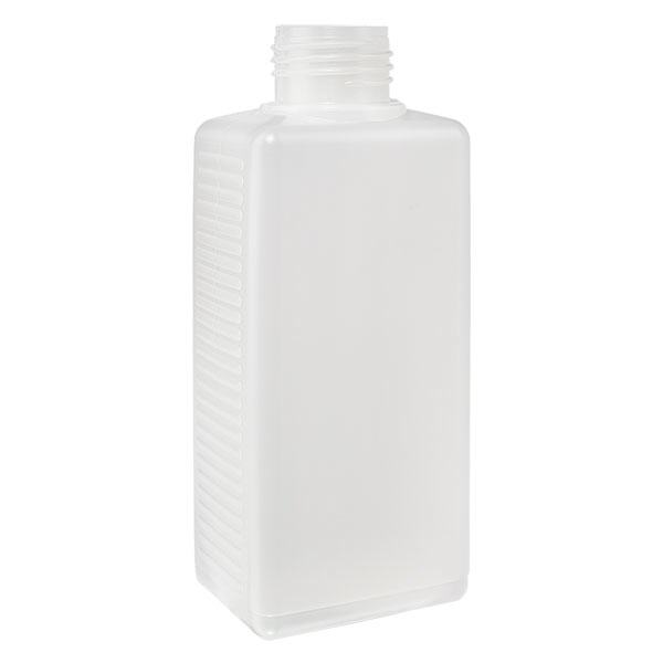 Hoekige fles 250ml HDPE blank ND 25, zonder deksel Hoekige fles 250ml HDPE blank ND 25, zonder deksel