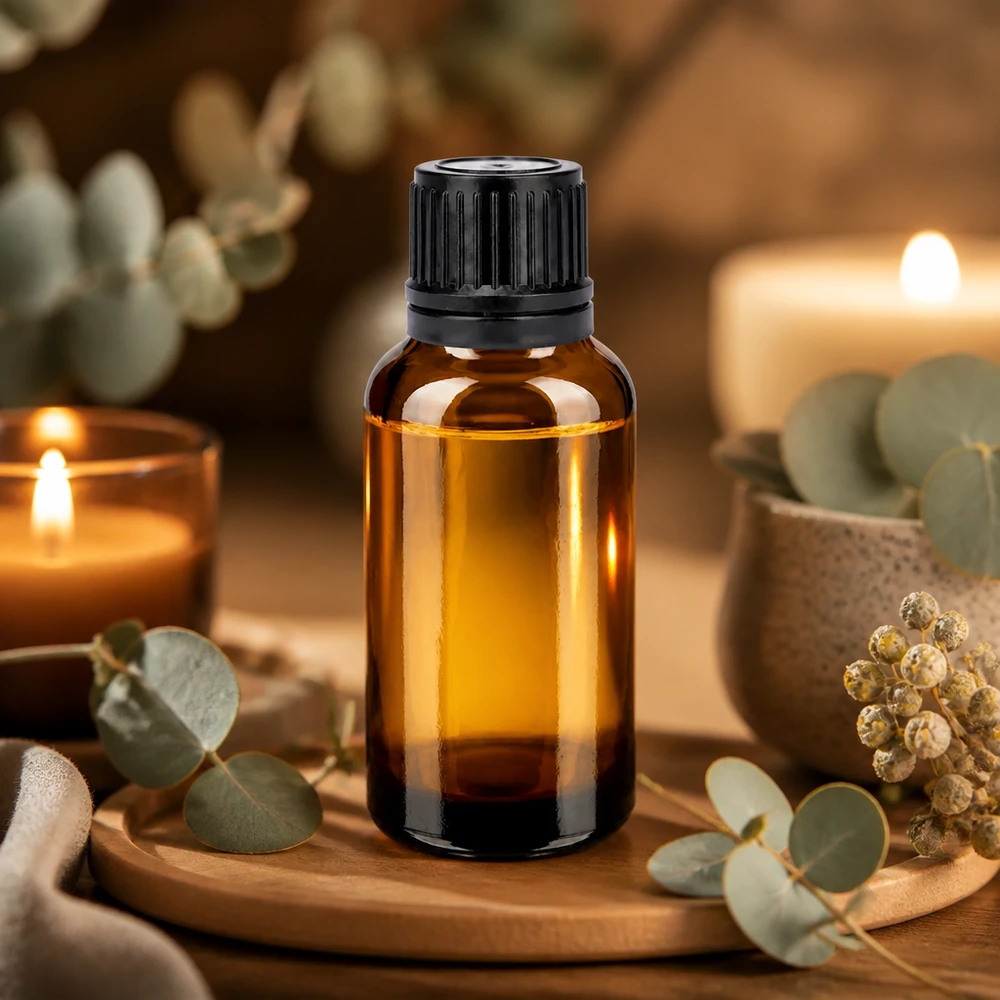 30 ml laboratoriumfles met zwarte schroefdop voor het veilig bewaren van essences