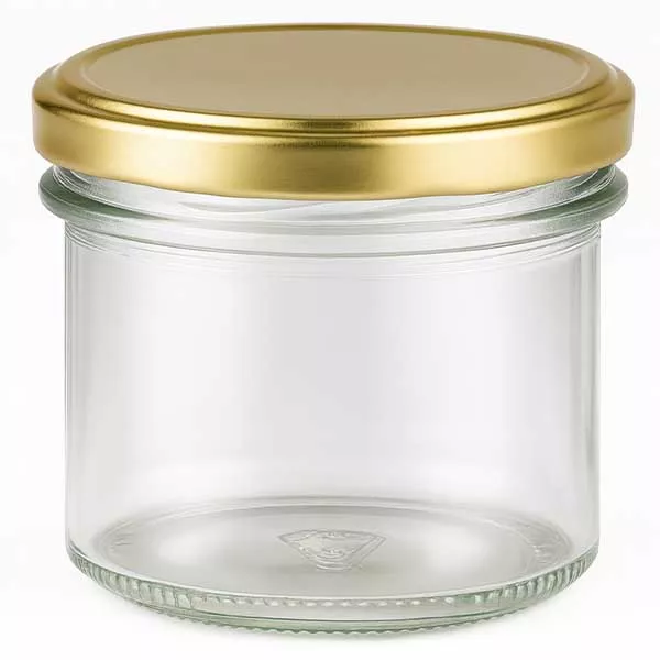 125ml bekers met BasicSeal deksel goud UNiTWIST 125ml Sturzglas leer mit goldenem BasicSeal Deckel UNiTWIST für Marmelade und Konserven