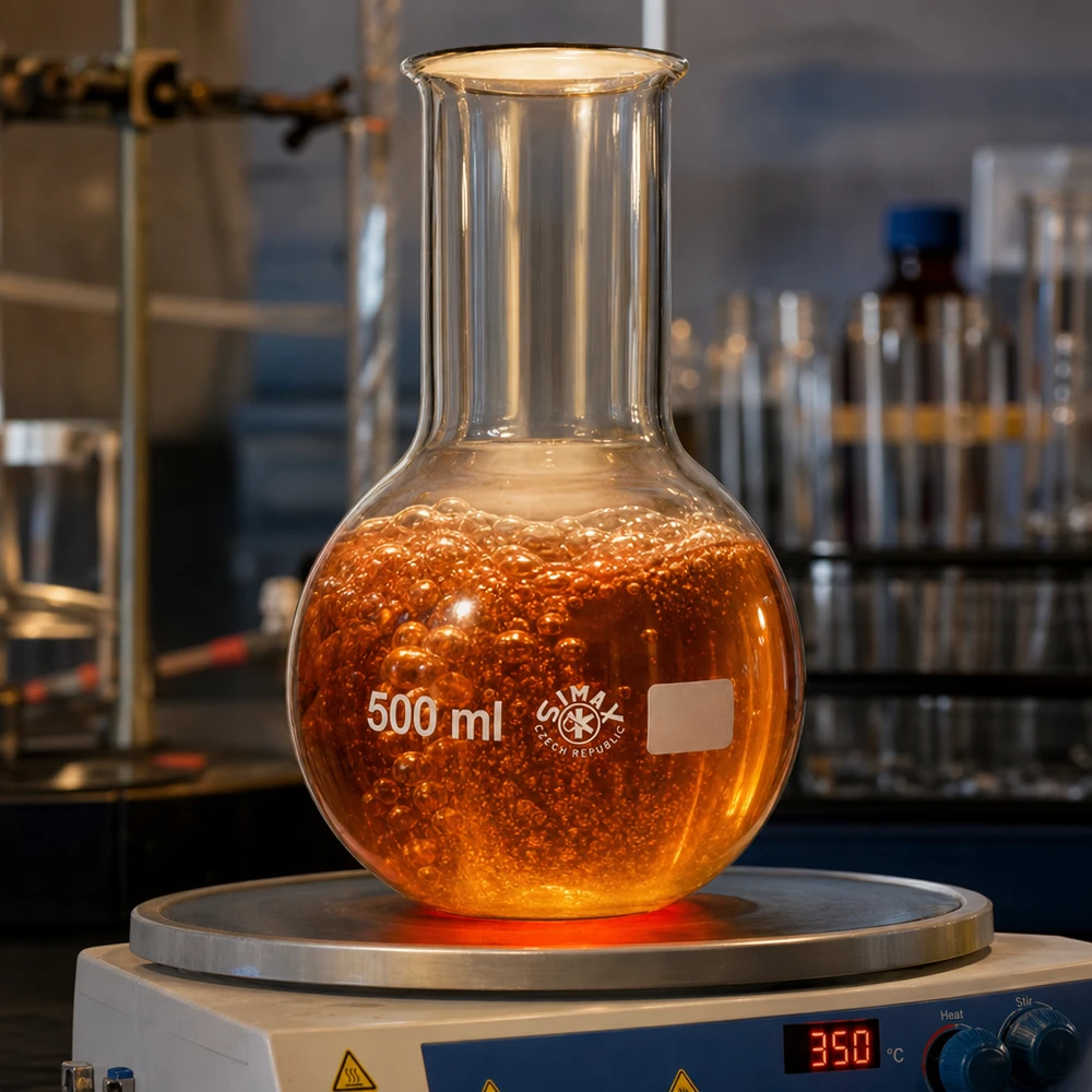 Dikwandige kolf van 500 ml van temperatuurbestendig glas voor veilige laboratoriumexperimenten