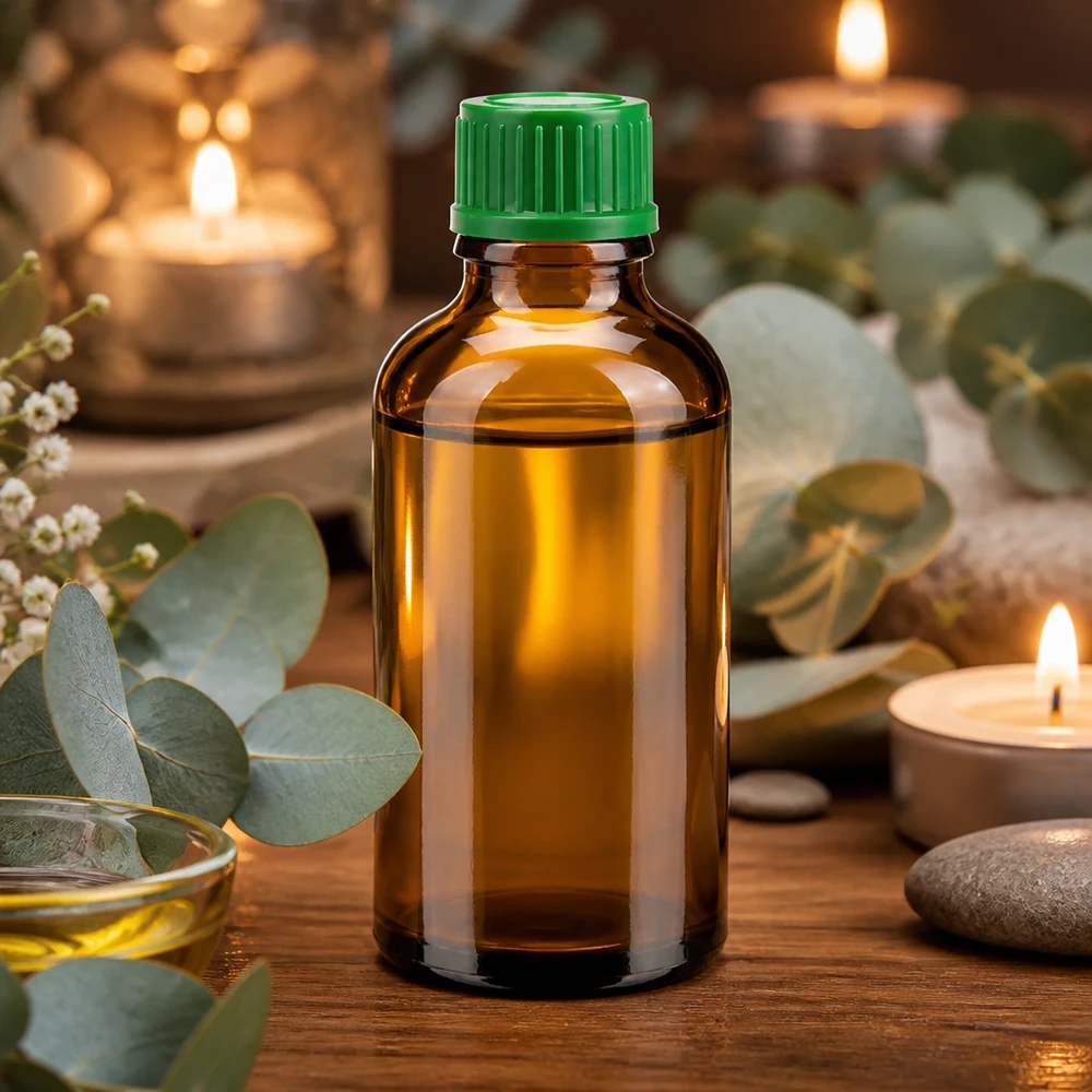 Hoogwaardige 50ml amberkleurige glazen fles met groene dop voor farmaceutische toepassingen