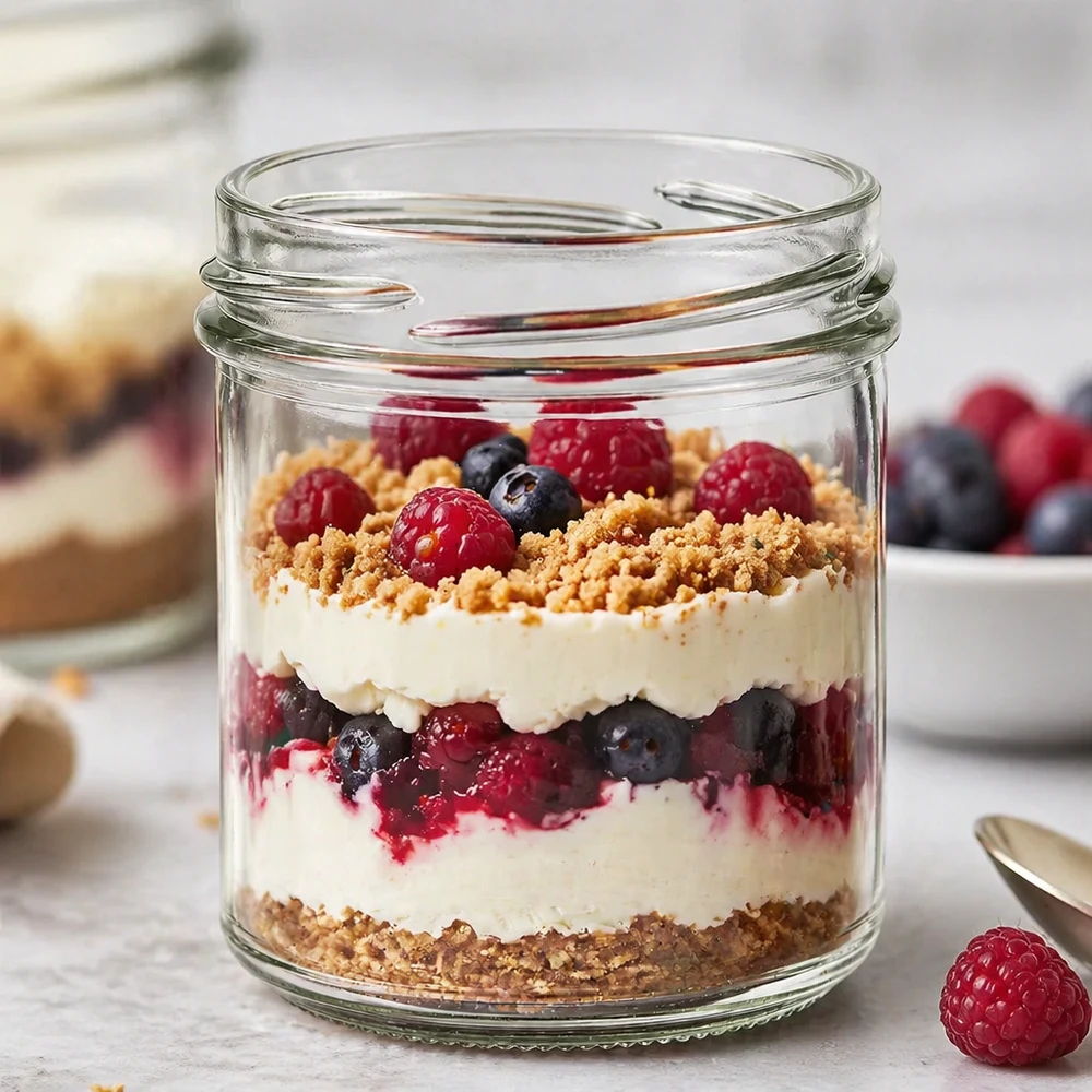 167ml beker zonder deksel (TO66) UNiTWIST UNiTWIST bekers 167 ml met gelaagd dessert van bessen, mascarpone en koekkruimels als producttoepassing