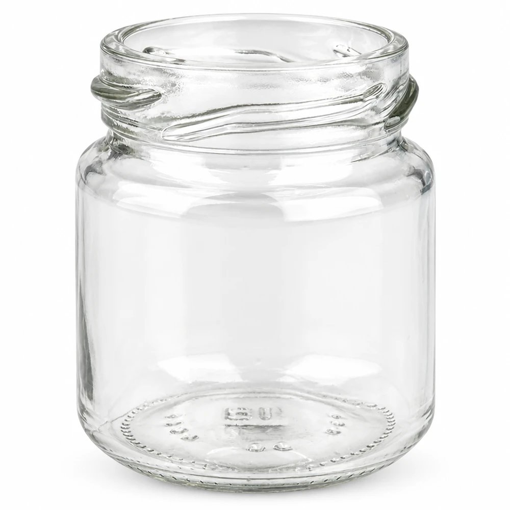 UNiTWIST rond glazen potje van 53 ml, helder glas, klein inmaakpotje, geschikt voor levensmiddelen