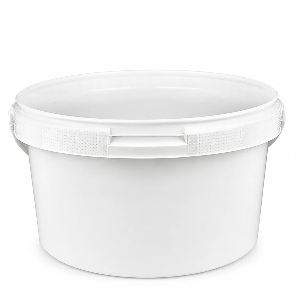 3,5 liter witte emmer zonder deksel Compacte emmer van wit PP-kunststof met een inhoud van 3,5 liter, zonder deksel
