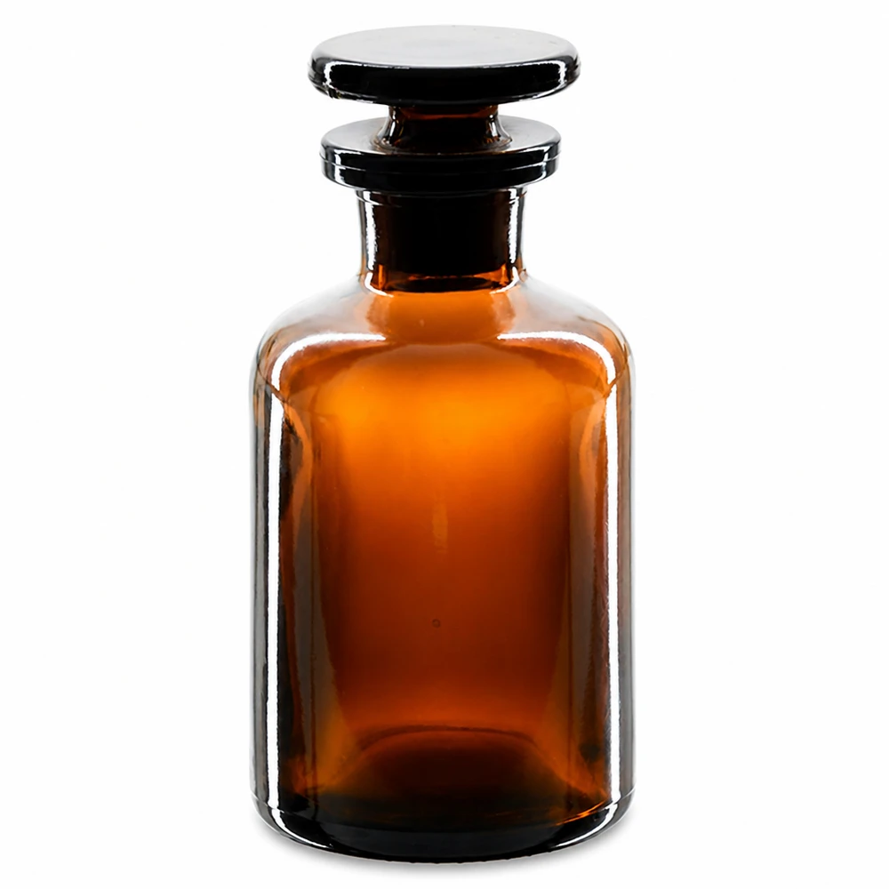 Klassieke apothekersfles van bruin borosilicaatglas, 50 ml, met geslepen stop