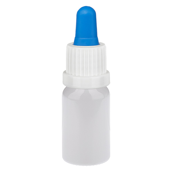 10 ml pipetflesje wit/blauw originele sluiting WhiteLine UT18/10 10 ml pipetflesje wit/blauw originele sluiting WhiteLine UT18/10