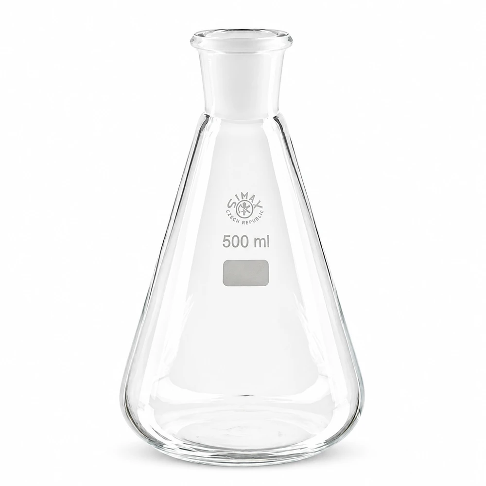 Hoogwaardige Glaserlenmeyer met brede bodem en smalle hals NS 29/32