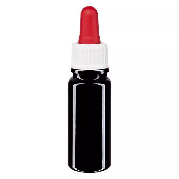 Apothekersflesje viol. 10ml pipet wit/rood St Apothekersflesje viol. 10ml pipet wit/rood St