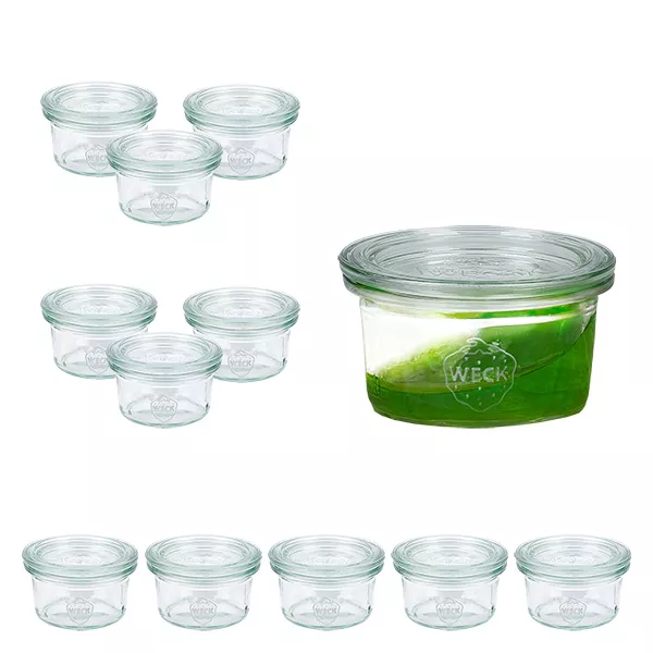 Set van 12 Weck bekers van 50 ml met 12 glazen deksels Set van 12 Weck bekers van 50 ml met 12 glazen deksels