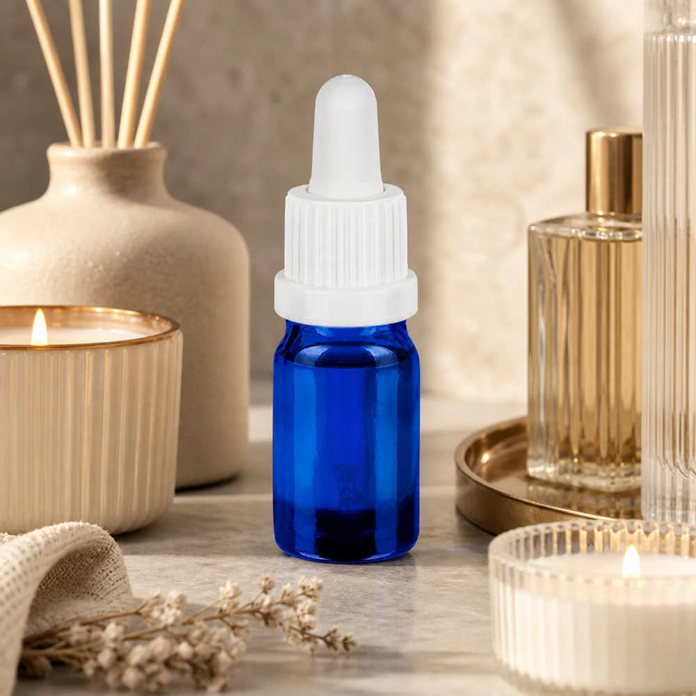 5ml pipetfles wit OV BlueLine UT18/5 Handig 5ml pipetflesje in apothekerskwaliteit voor het veilig bewaren van actieve ingrediënten