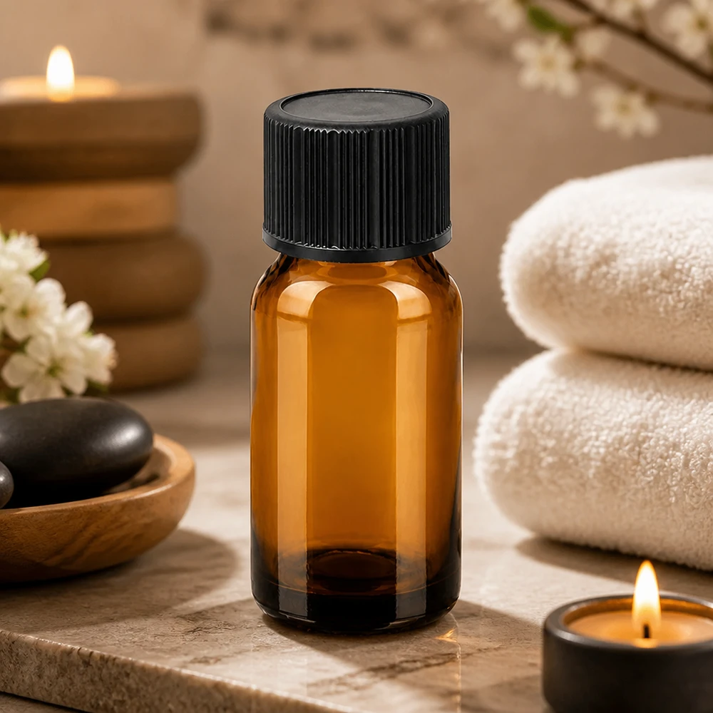 Handig amberkleurig glazen flesje van 10 ml met nauwkeurige doseeropening voor laboratoria en apotheken