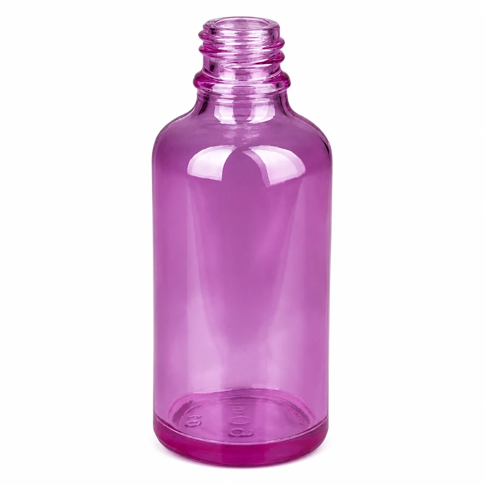 50ml fles 11mm schroefdop aluminium-zilver standaard PurpleLine.UT18/50 Hoogwaardige glazen fles 50ml in paars met nauwkeurig 11mm SV schroefdraad voor veilig doseren