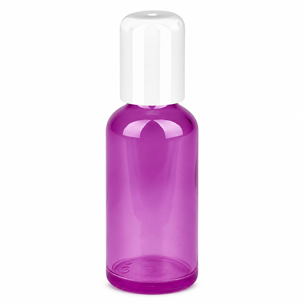 50ml rolfles wit standaard PurpleLine UT18/50 50ml deodorant roll-on fles leeg in paars glas look voor zelfvulling