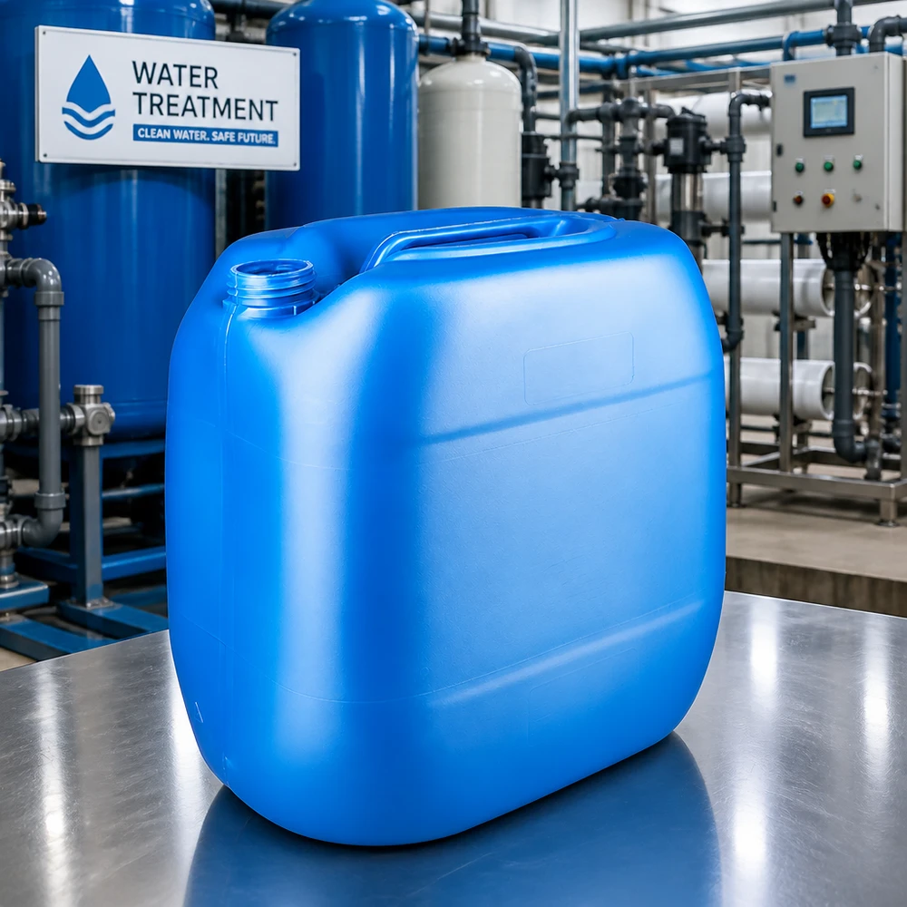 Voedselveilige HDPE-kan van 30 liter, blauw, zonder dop, geschikt voor waterbehandeling