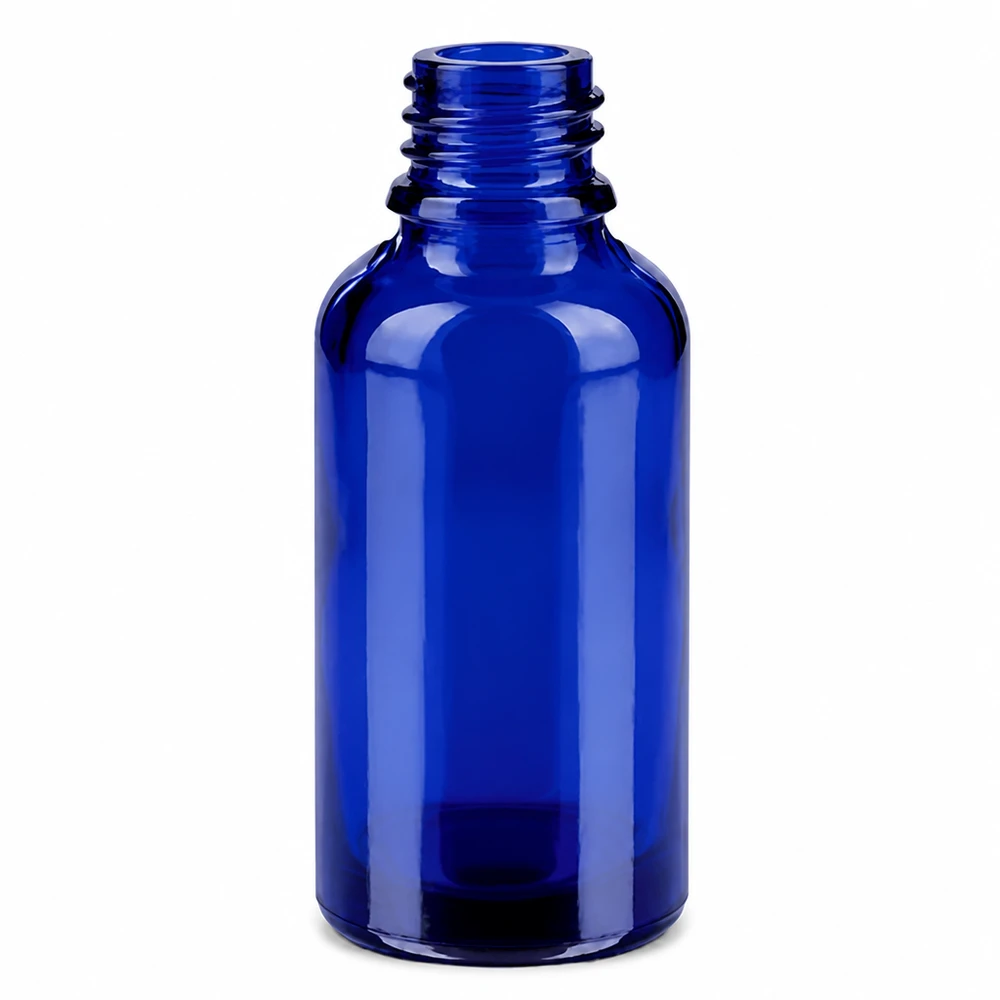Handig blauw glazen flesje 30ml ideaal voor aromatherapie en natuurlijke cosmetica