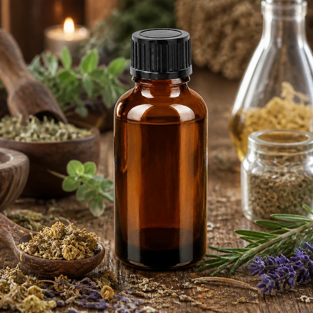 Professionele apothekersfles 30ml met zwarte schroefdop voor homeopathische bereidingen