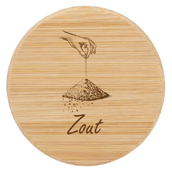 Houten deksel "Zout" voor WECK RR60