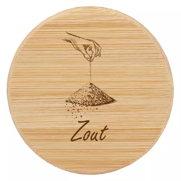 Houten deksel "Zout" voor WECK RR60