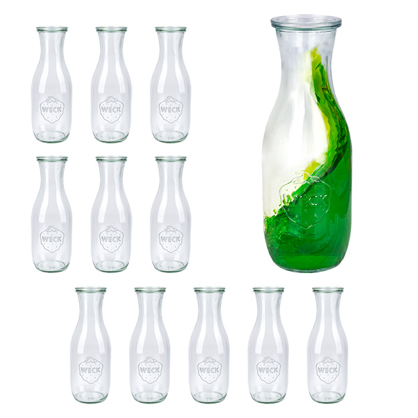 Set van 12 Weck potten 290ml sapfles met 12 glazen deksels