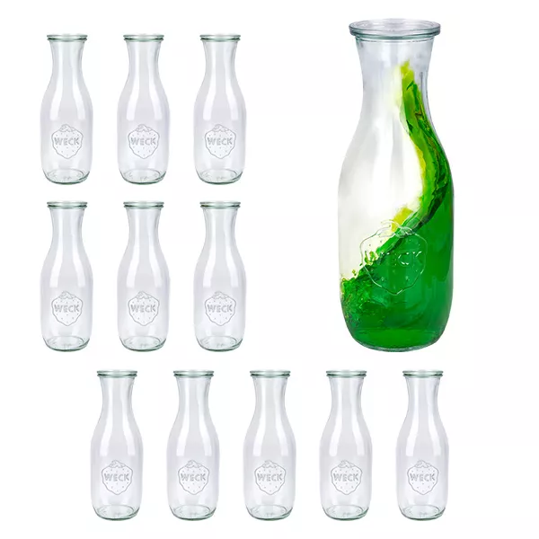 Set van 12 Weck potten 290ml sapfles met 12 glazen deksels Set van 12 Weck potten 290ml sapfles met 12 glazen deksels