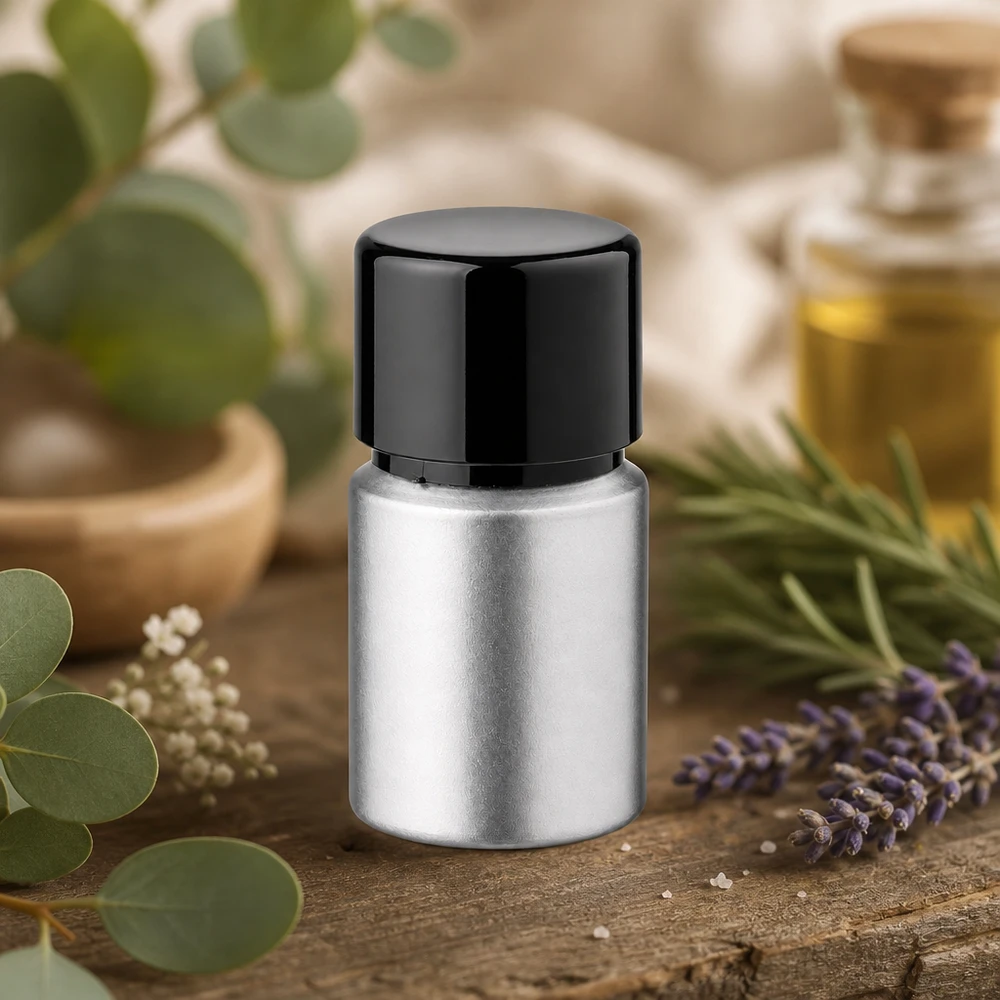 Klein gekleurd aluminium flesje 10ml - ideaal portieformaat voor proefmonsters en reiscosmetica