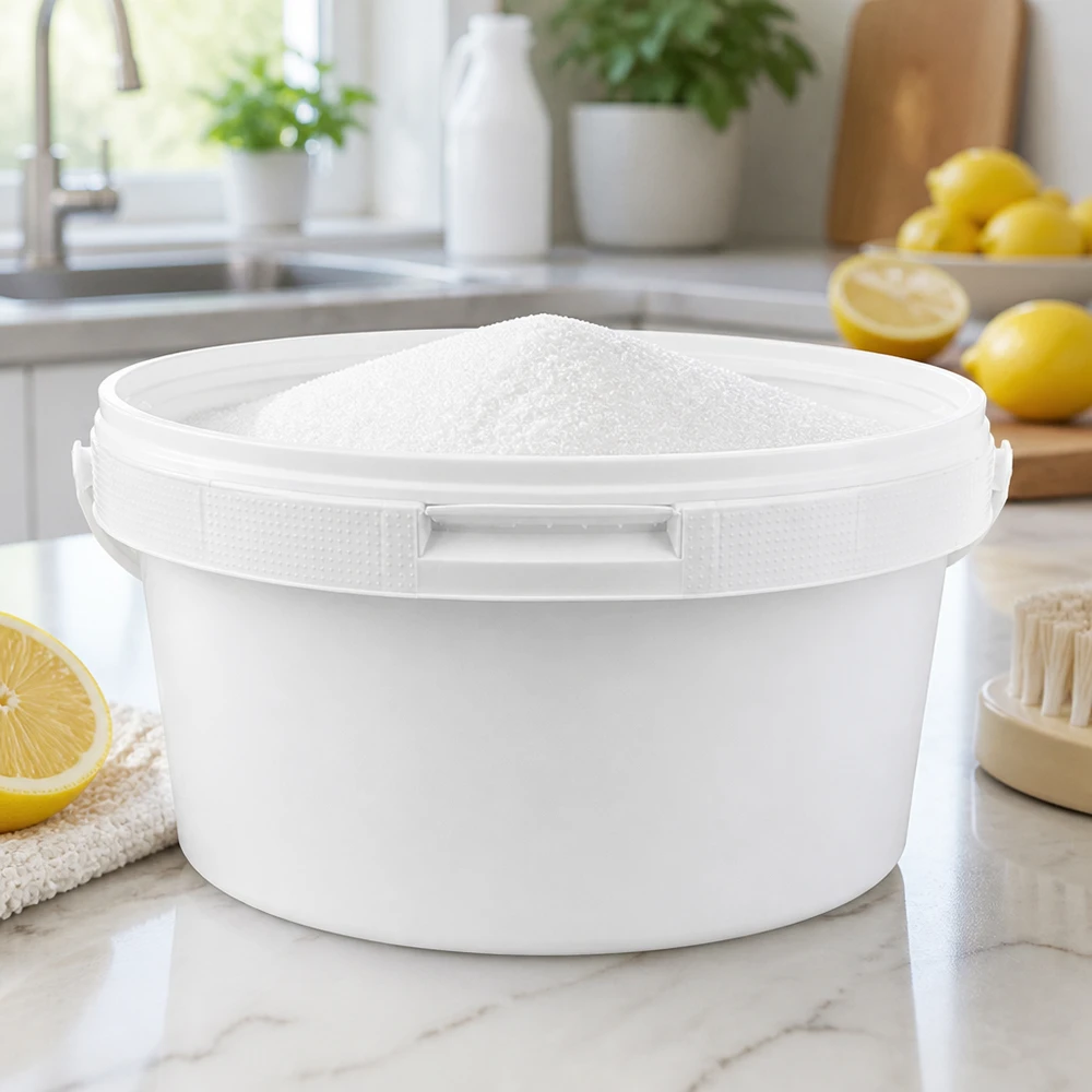 3,5 liter emmer van wit PP plastic met deksel Witte emmer van 3,5 l PP-kunststof met deksel voor het bewaren van suiker, meel en kruiden