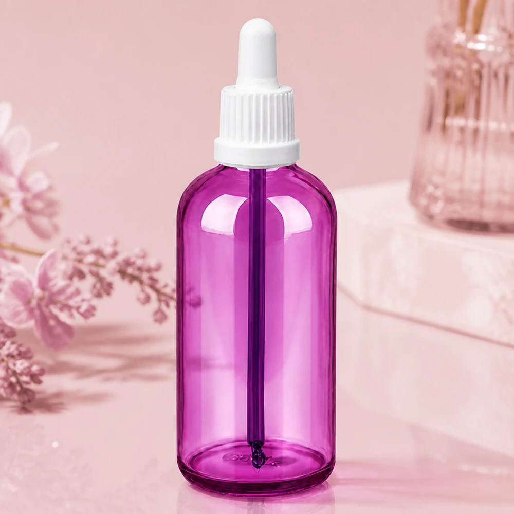 100ml pipetfles wit Originality schroefdop PurpleLine UT18/100 Elegante 100ml pipetfles in violet met nauwkeurig UT18/100 sluitsysteem