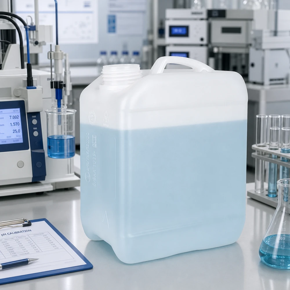 2,5l jerrycan, UN-toelating, zonder schroefsluiting Voedselveilige jerrycan van 2,5 liter zonder dop, met geïntegreerd draaghandvat van kunststof
