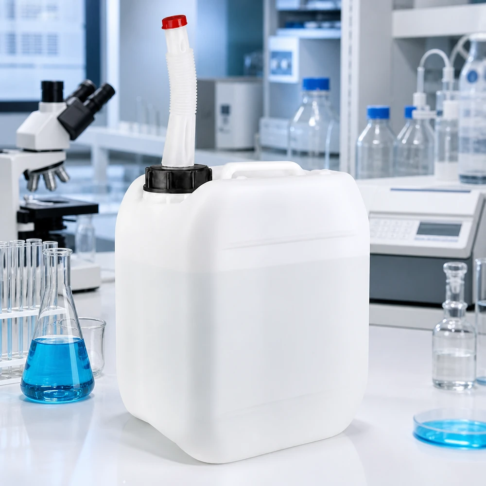 Jerrycan 5 liter met aftapkraan flex Canister van 5 liter met UN-goedkeuring en flexibele uitloop voor het veilig afvullen van vloeistoffen