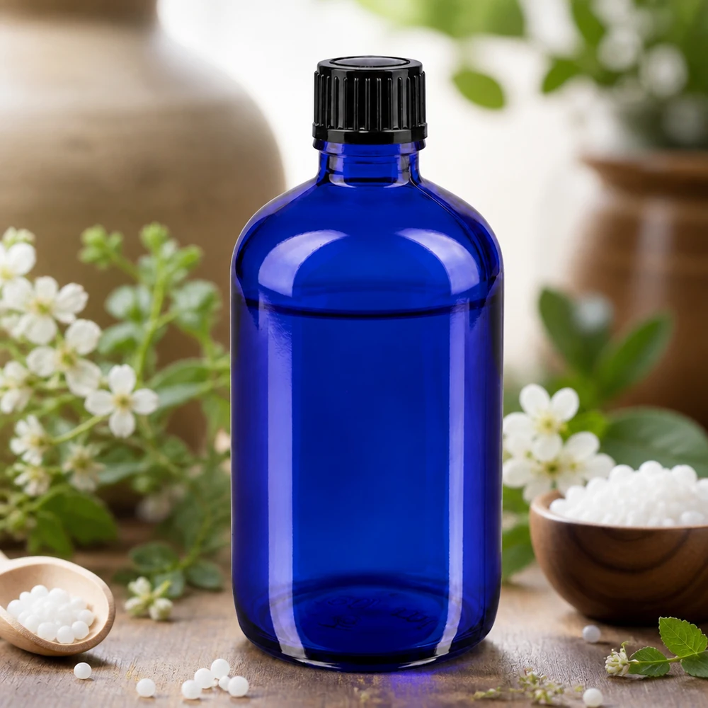 Blauwe glazen flessen 100ml met zwart druppelsluiting 1mm St Ronde glazen fles van 100 ml in kobaltblauw met schroefdop en druppeldispenser met een opening van 1 mm
