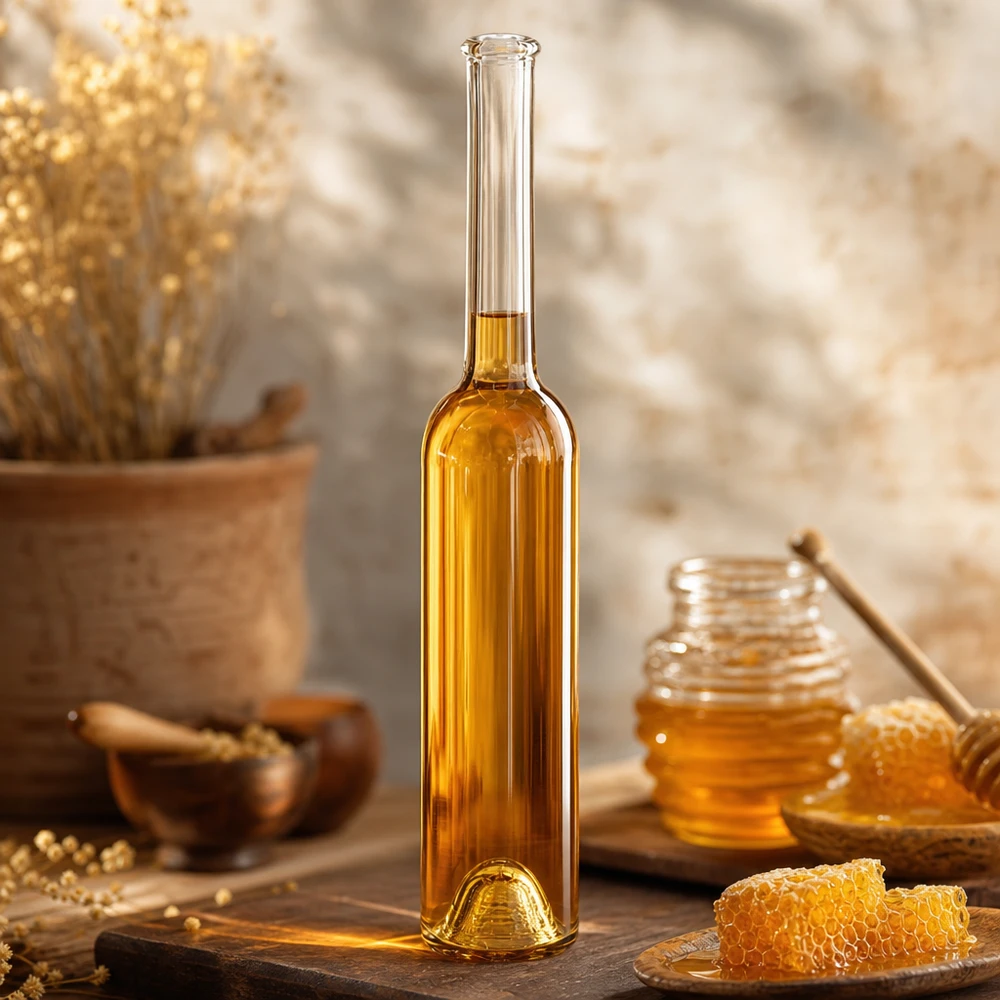 100ml glazen fles Hugo gevuld met honing Toepassingsvoorbeeld Bijenteelt natuurlijke vullingen UNiTWIST Product afbeelding 2