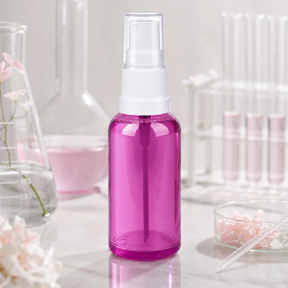 Violet 50ml transparante sprayflacon met witte pompverstuiver voor parfum en geur