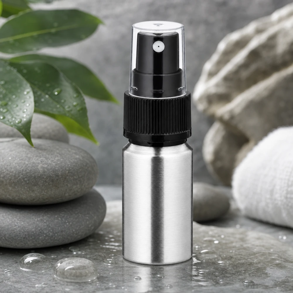 Hygiënisch aluminium flesje van 10 ml met verstuiver - antibacteriële eigenschappen voor huidverzorgingsproducten
