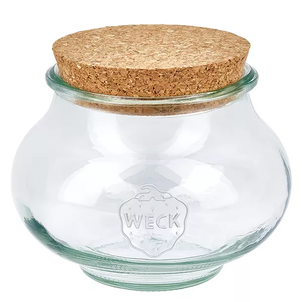 560ml juwelenglas WECK RR80 met kurk WECK juwelenpot 560ml RR80 met natuurlijk kurkdeksel voorraadpot inmaakpot met kurkdeksel
