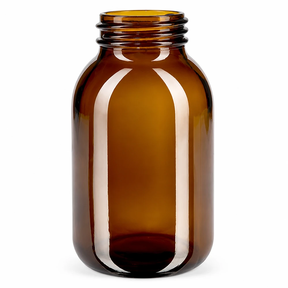 500ml wijdhalsfles van amberkleurig glas voor farmaceutische en cosmetische toepassingen